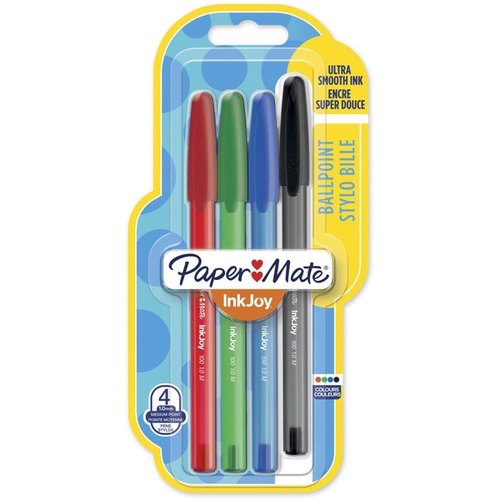 PAPERMATE INKJOY 100 CAP M 1,0 BLISTER DA 4 PEZZI(N,B,R,V)