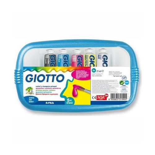 COLORI TEMPERA GIOTTO PRIMARI TUBO 7 21ml x 5