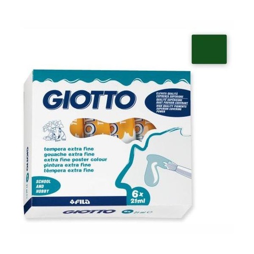 COLORI TEMPERA GIOTTO TUBO 7 21ml SFUSI VERDE BRILL.