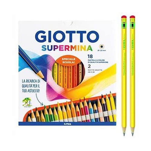 PASTELLI MATITA GIOTTO SUPERMINA x18 + 2 Temagraph