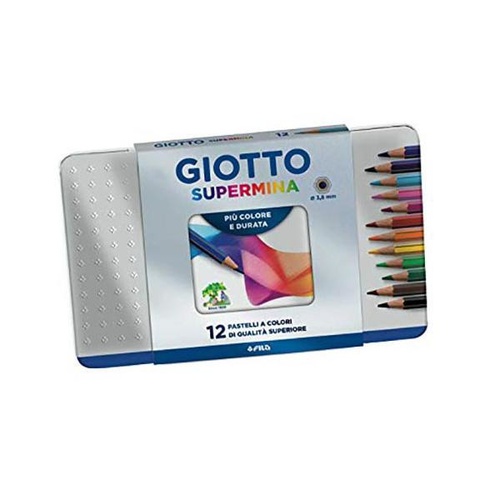 PASTELLI MATITA GIOTTO SUPERMINA SCATOLA METALLO x12