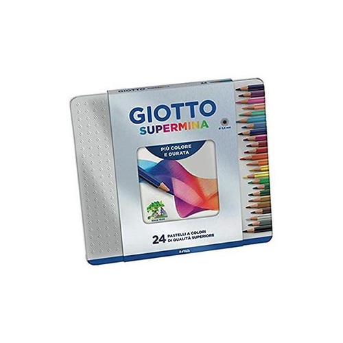 PASTELLI MATITA GIOTTO SUPERMINA SCATOLA METALLO x24