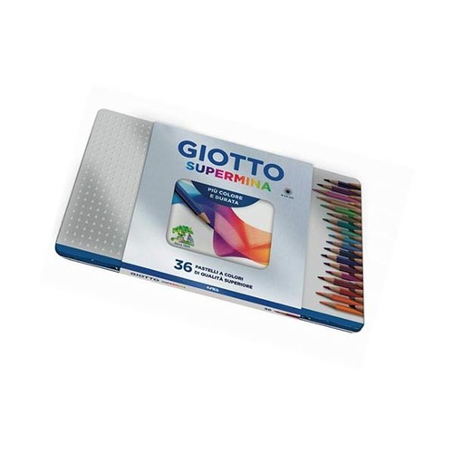 PASTELLI MATITA GIOTTO SUPERMINA SCATOLA METALLO x36
