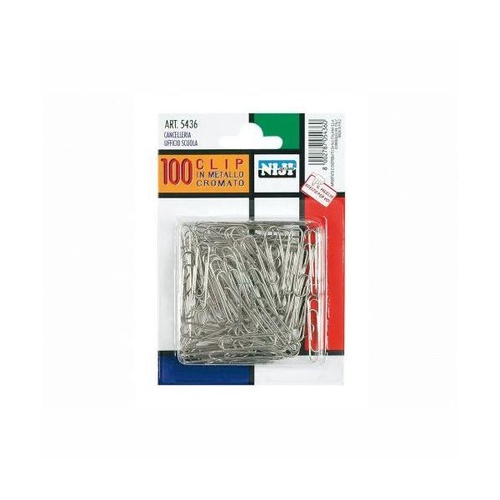 BLISTER FERMAGLI CROMATI MM.28 x100