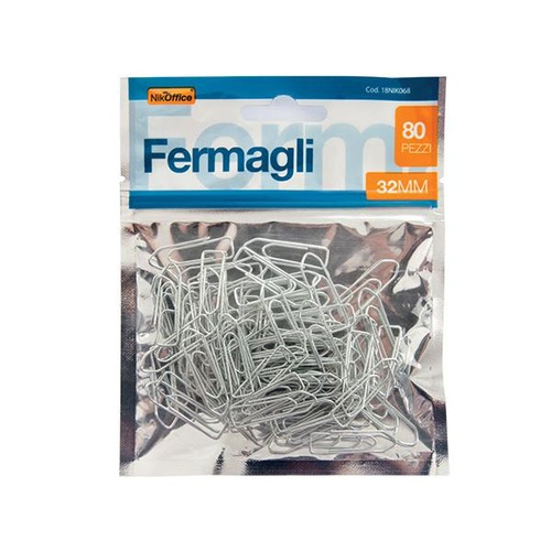 BLISTER FERMAGLI METALLO NIKOFFICE MM.32 x80