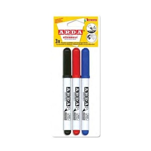 BLISTER MARKER LAVAGNE ARDA x3 ASSORTITI (BLU-NERO-ROSSO)