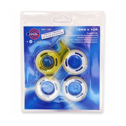 BLISTER NASTRO ADESIVO TRASP. EUROCEL 15x10 x4 CON CHIOCCIOLINA