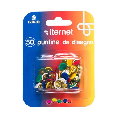 BLISTER PUNTINE DA DISEGNO ITERNET COL.ASS. x50