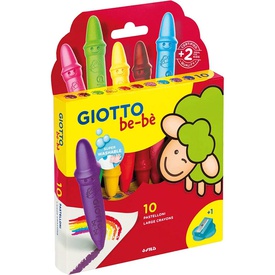 PASTELLI A CERA GIOTTO BE-BE' x10 + APPUNTAPASTELLI